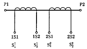 互感器有兩個二次繞組，各有自身鐵心
